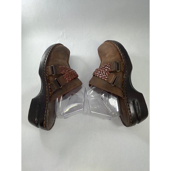b.o.c born concept leather women's brown clogs mules size 10 pre-owned - Picture 9 of 15